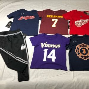 Kids size 3T  Five (5) T shirts and 1 pair Adidas pants